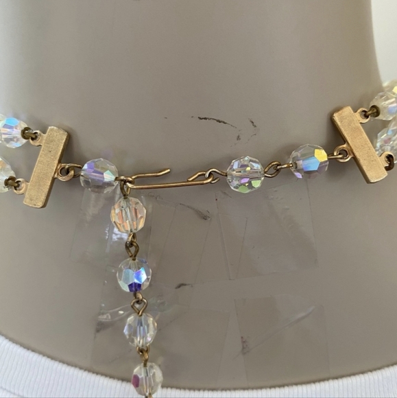 VTG HIGH QUALITY AB GLASS CRYSTAL CHOKER NECKLACE - Picture 4 of 6